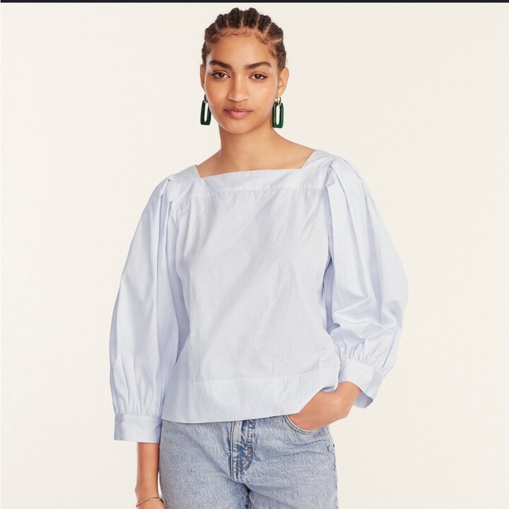 Thomas Mason® for J.Crew squareneck shirt in stripe